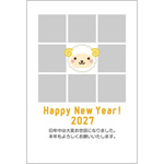 年賀状2027無料テンプレート「8枚の写真が挿入できる写真フレーム」