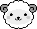年賀状2027無料イラスト「未（羊）」の白黒アイコン