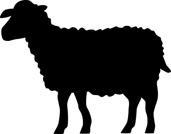 年賀状2027無料イラスト「羊のシルエット」