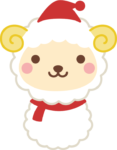 年賀状2027無料イラスト「雪だるまになった羊」