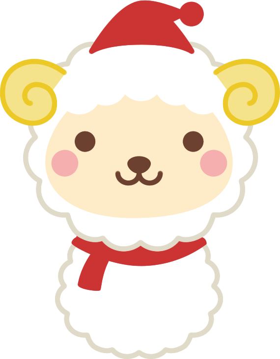 年賀状2027無料イラスト「雪だるまになった羊」