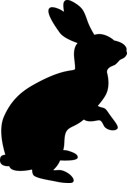 年賀状23無料イラスト ウサギのシルエット